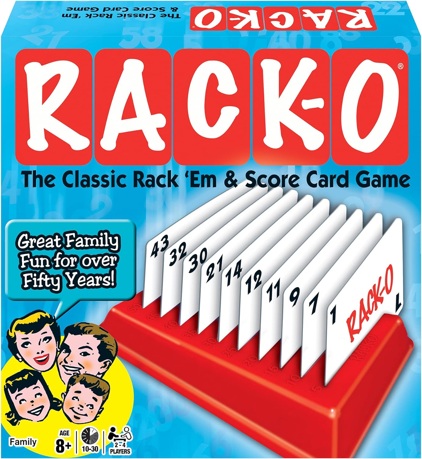 Rack-O Retro Game by Winning Moves Games USA, Classic Tabletop Game Enjoyed by Families Since the 1950's! Ages 8+, 2-4 Players (6122) - 100009