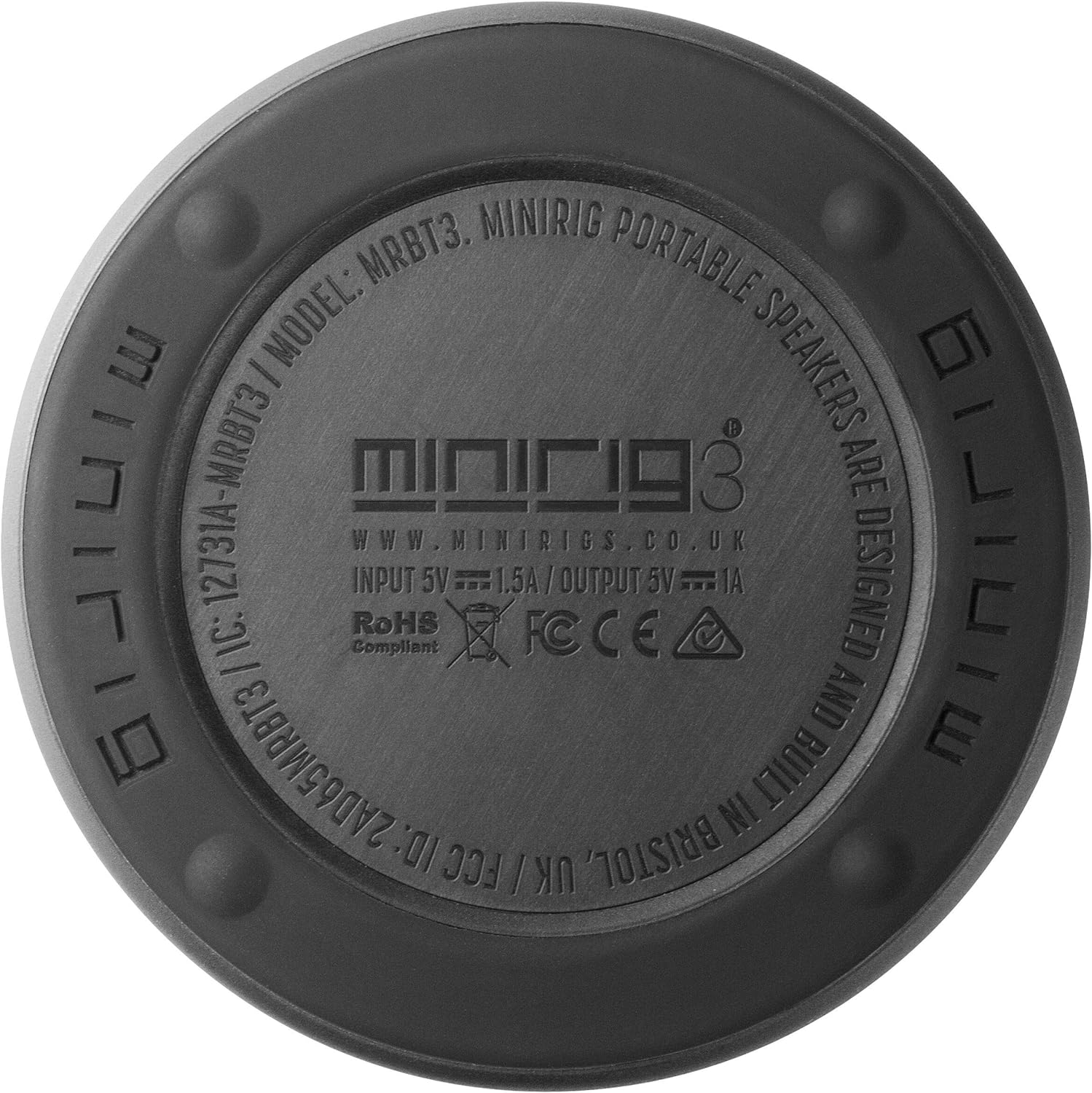 MINIRIG 3 Portable Rechargeable Bluetooth Speaker - 100 Hour Battery - Loud Hi-Fi Sound - Black - 100093