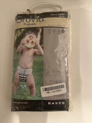 GroVia Reusable Organic Cotton Prefold Baby Cloth Diaper (Size 4) - 100001