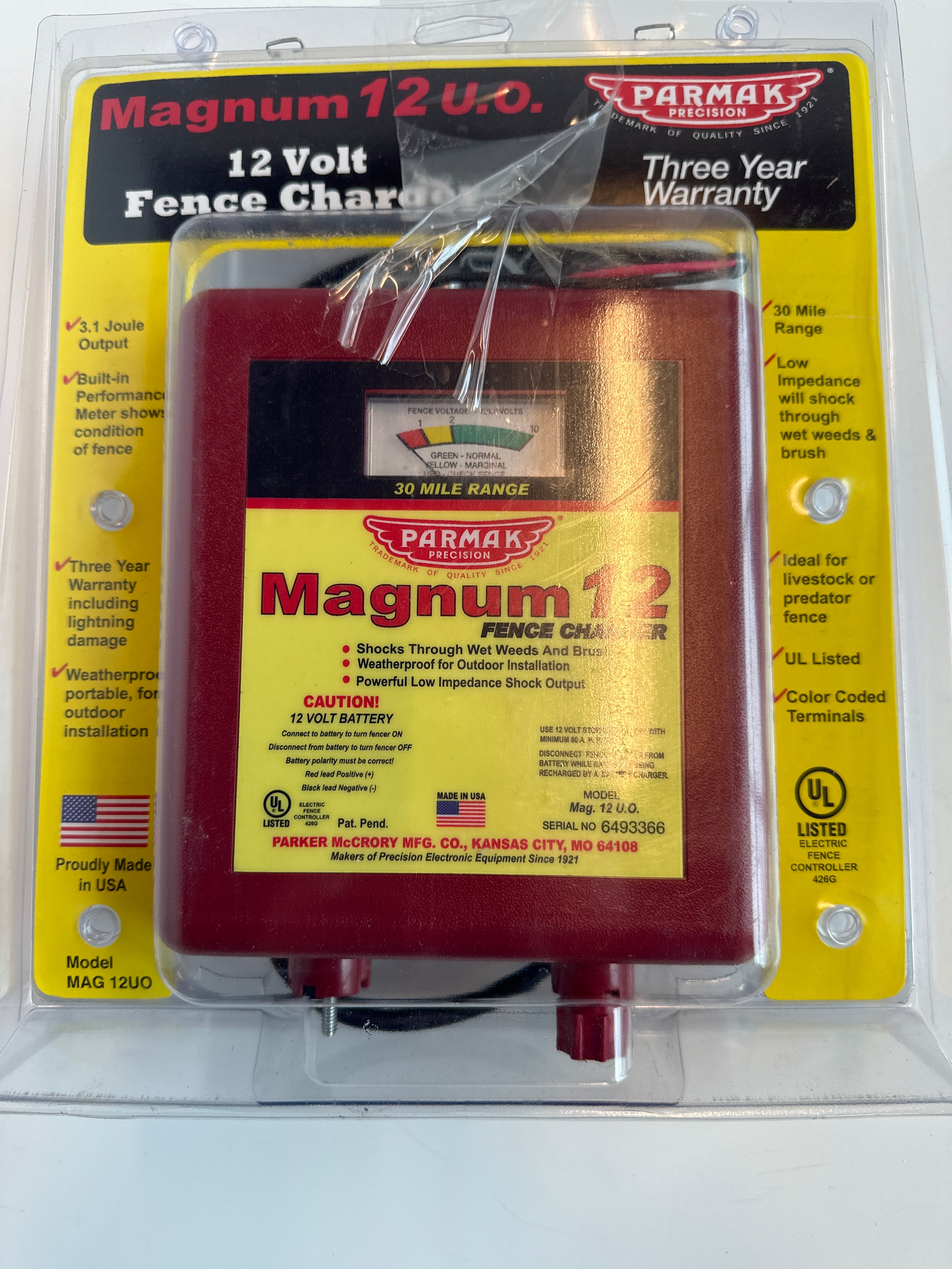 Parmak MAG12-UO Magnum 30-Mile Electric Fence Charger Weatherproof, Multi - 100119