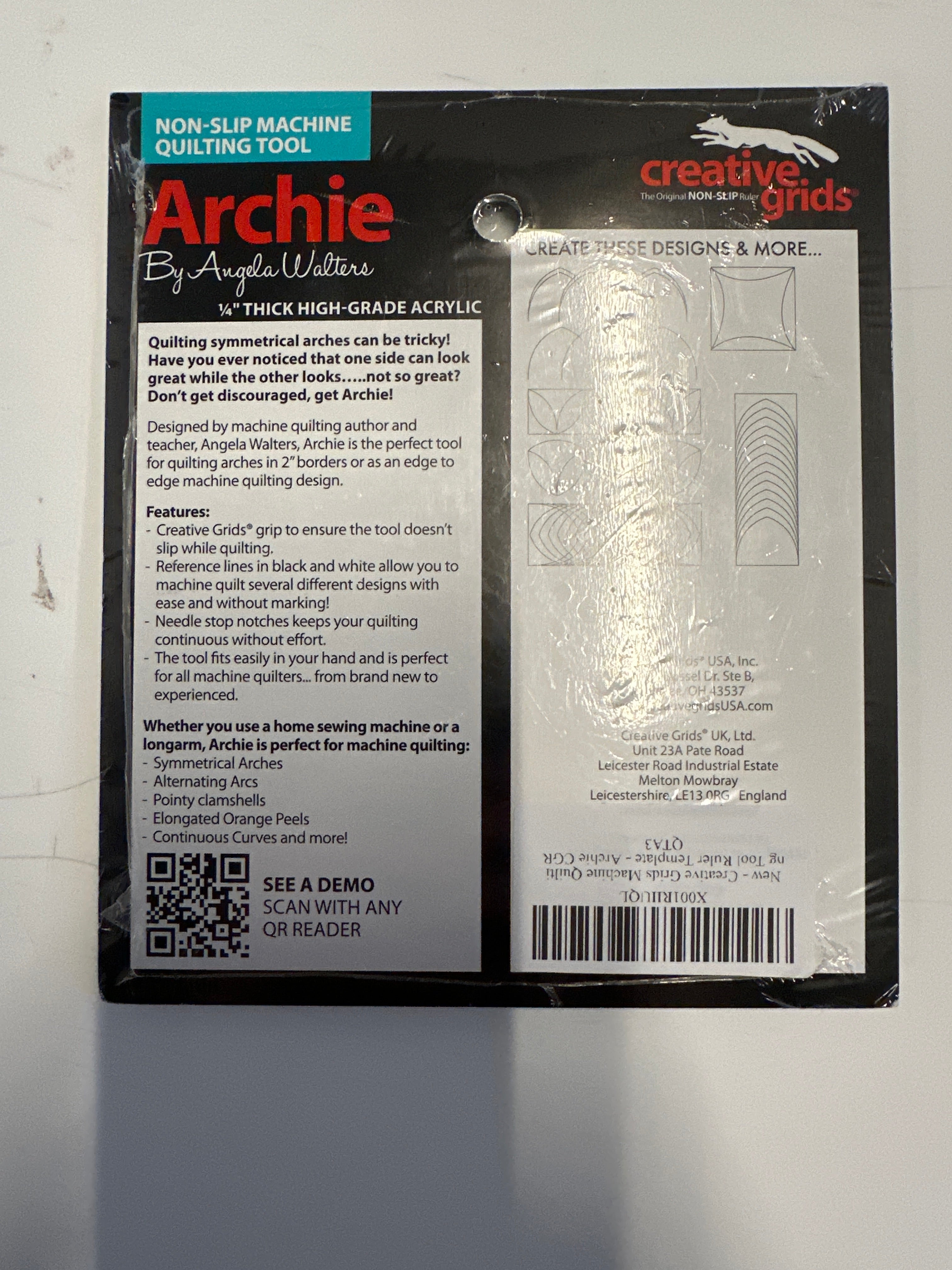 Creative Grids Machine Quilting Tool - Archie - CGRQTA3 - 100137