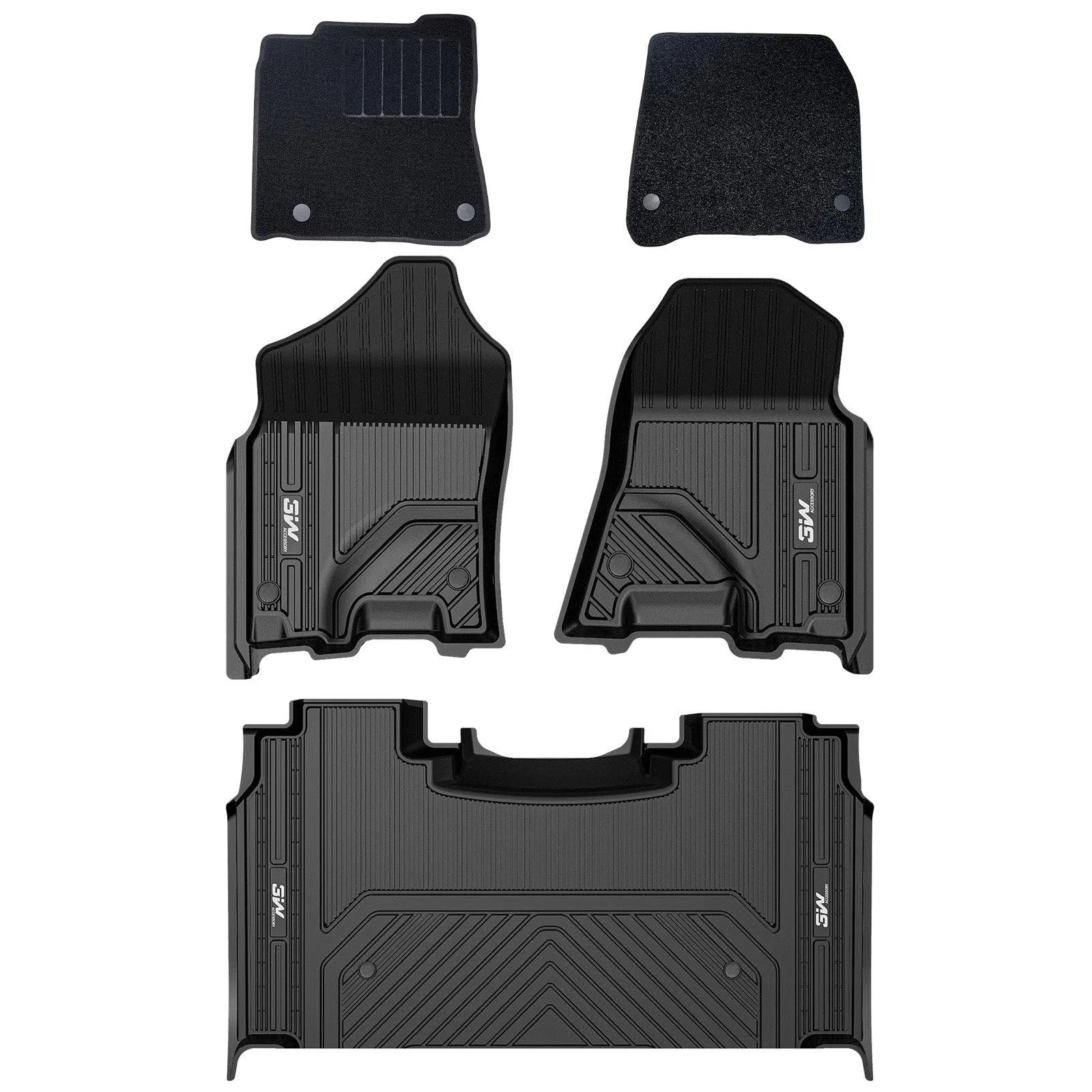 3W Dodge Ram 1500 2019-2024 New Body (NOT Classic Models) Custom Floor Mats Thorex™ All-Weather Protection