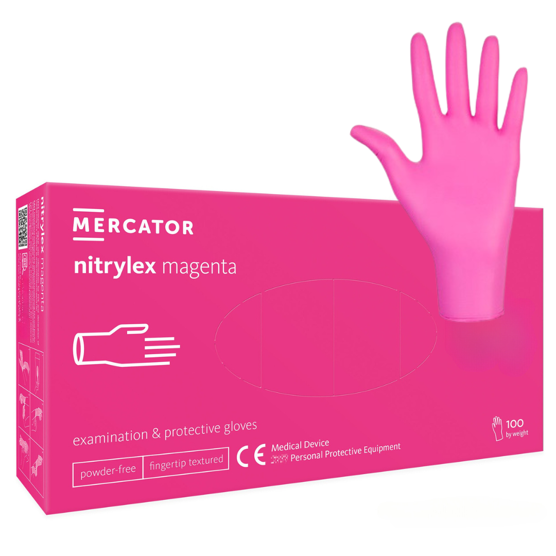 Manusi Nitril Magenta Nepudrate Nitrylex 100Buc - M (8)