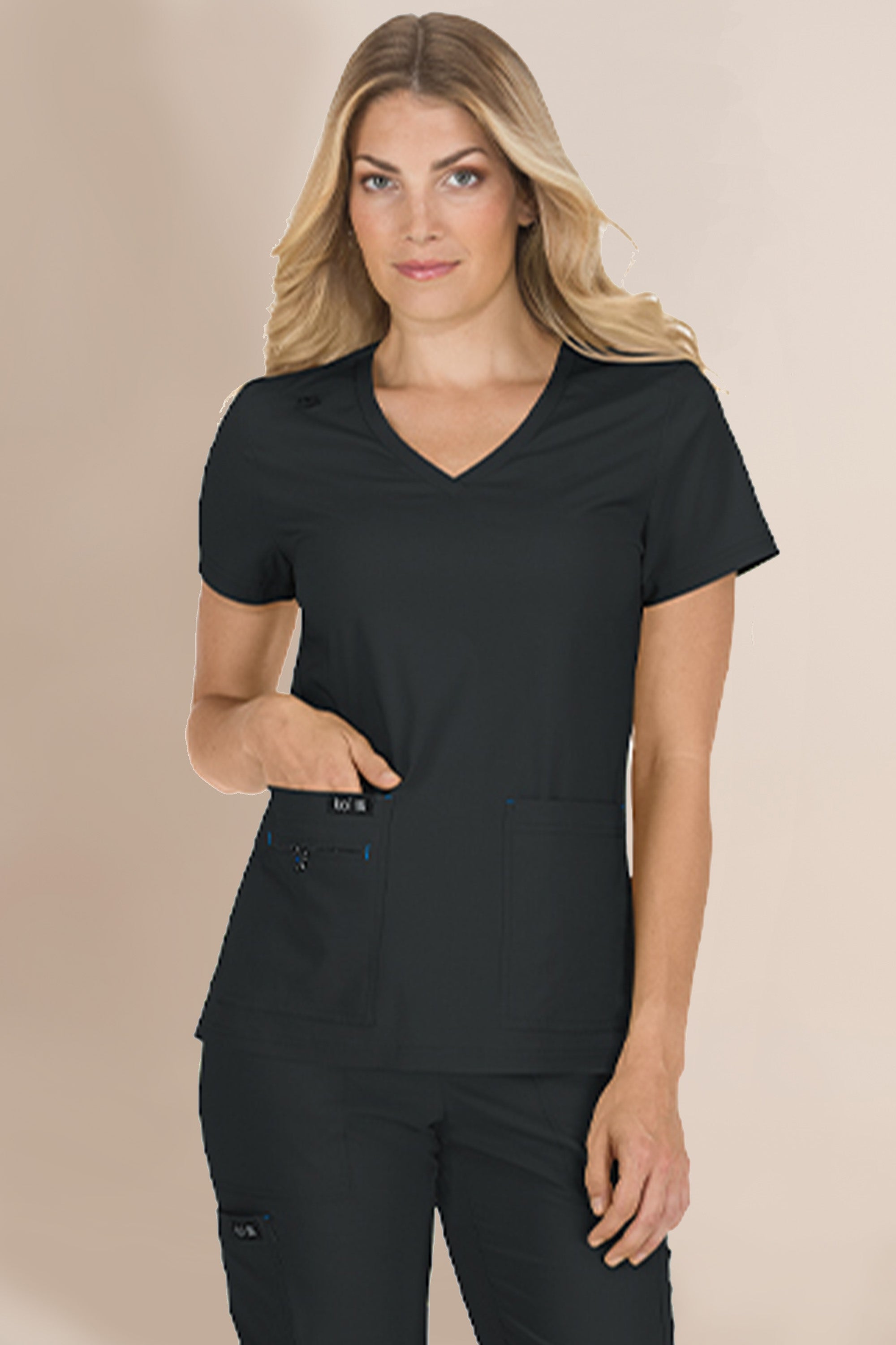 Bluza Medicala Neagra Dama Poliester 175g Koi Basics - XS