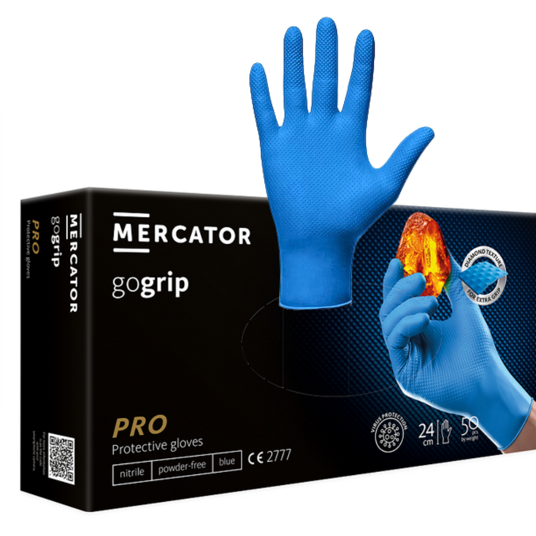 Manusi Mercator GoGrip albastru | Manusi mecanic auto albastre | Manusi Gogrip | Manusi nitril mecanic | Manusi Nitro touch | Manusi Reflexx | Grippaz - L (9)