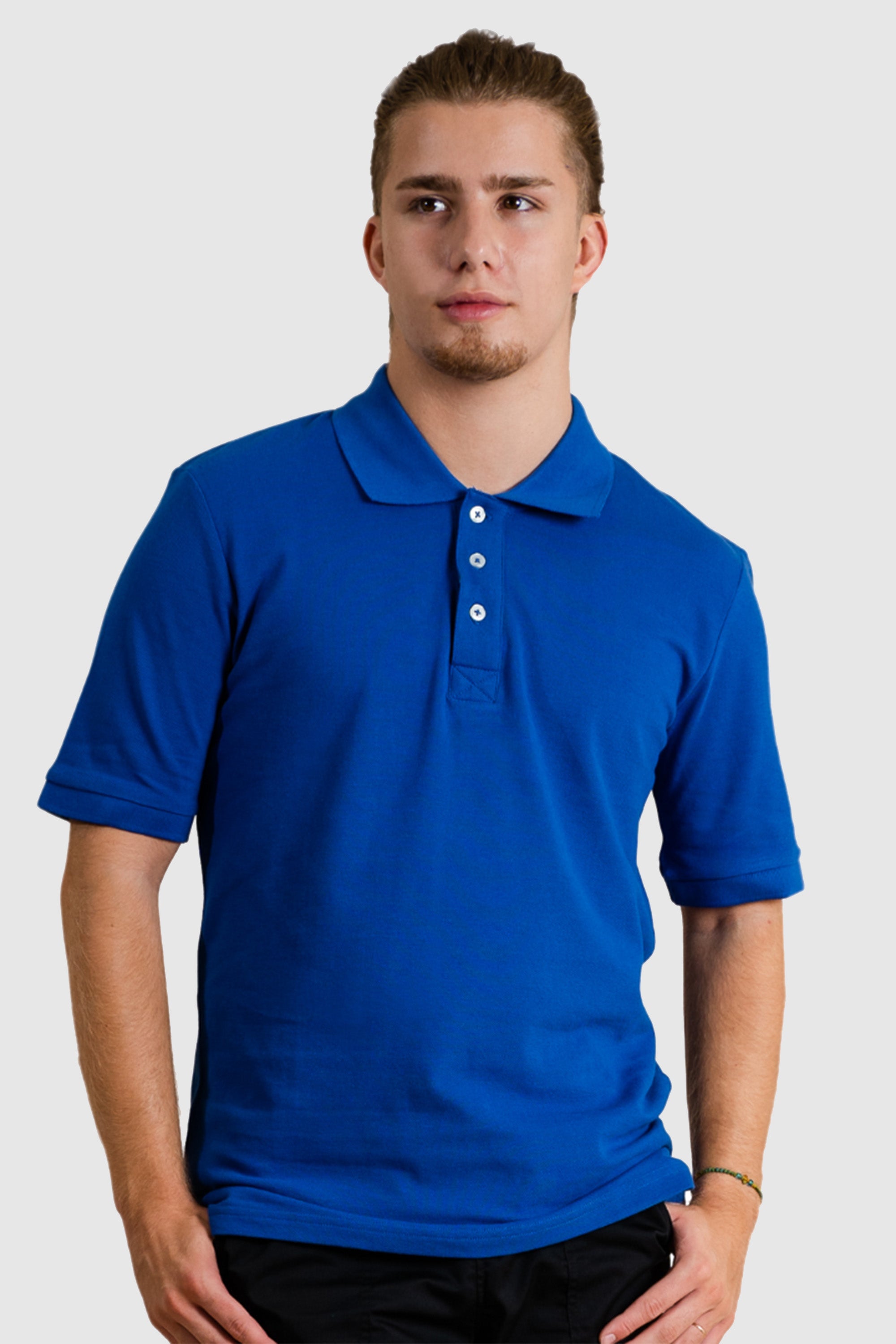 Tricou Polo Albastru Unisex Bumbac 190g Confort - M