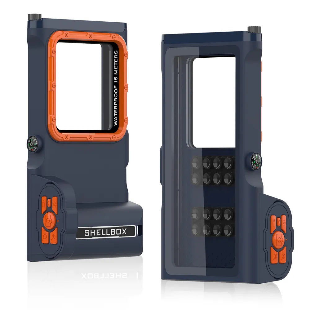 15M/50ft Bluetooth Shellbox 3rd Generation Waterproof Professional Diving Case for iPhone 14 13 12 11 Pro Max S23 S21 Pixel 6A