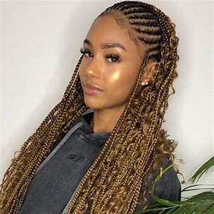 Goddess Half Cornrows, Half Box Braids