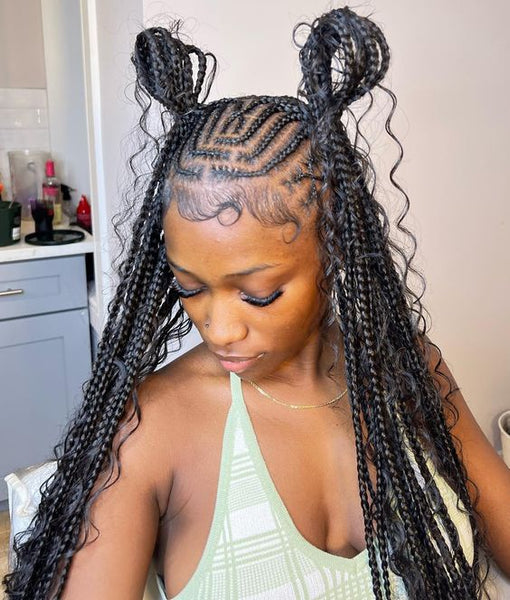 Bohemian Box Braid Pigtails