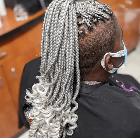 Silver Braided Ponytail