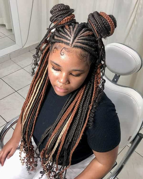 Multicolored Fulani Braids