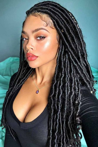 long and black crochet braids