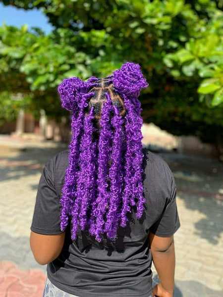 Purple Butterfly Braids with Curly Ends