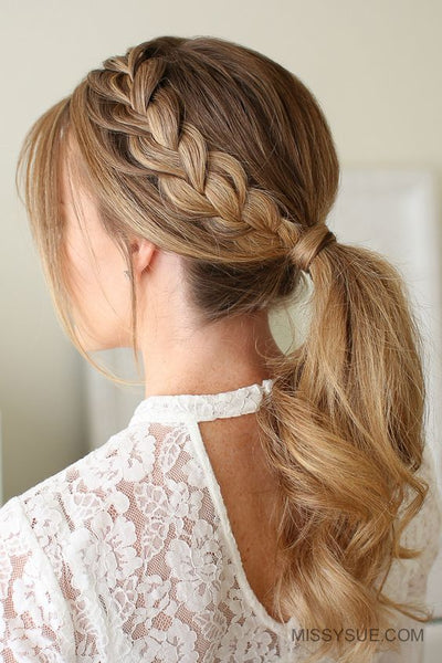Secure French lace braid