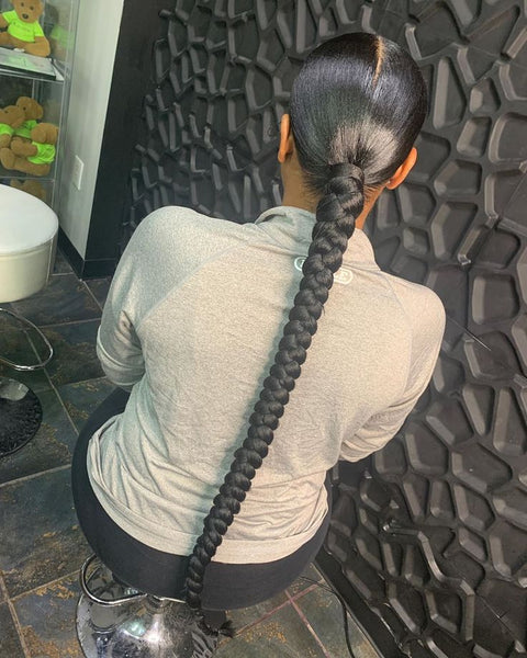 Center Part Ponytail Braids