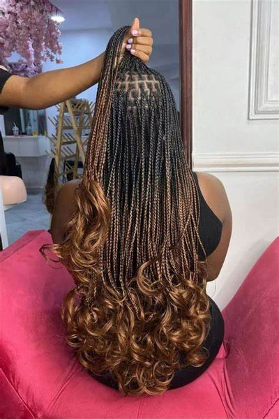 Box Braids in a French Roll