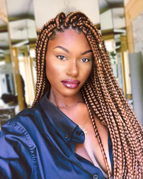 brown medium  box braid