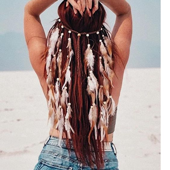 Feather Accented Tribal Braids
