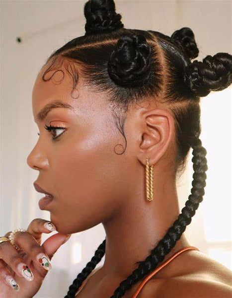 Box Braids into Bantu Knots