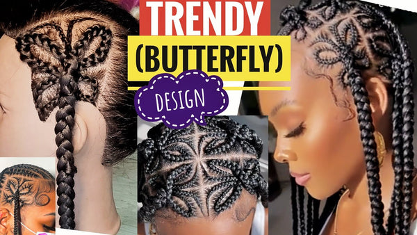 Goddess Braids with a Butterfly Part