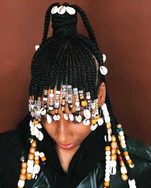 Hanging Bead Tribal Crown Braids