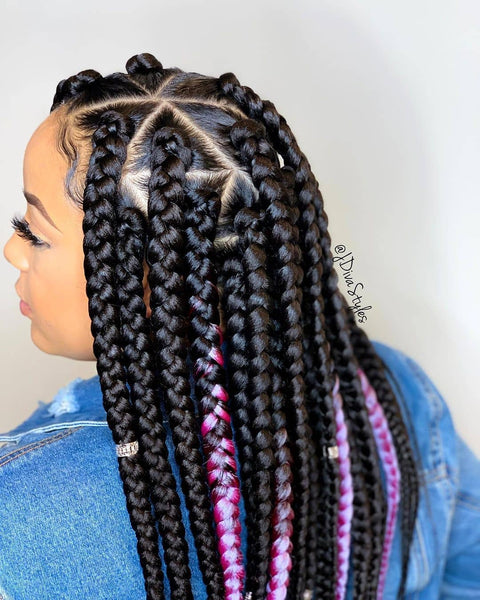 Large Knotless Braids With Color