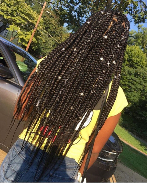 Large Knotless Braids With Strings