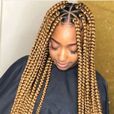 Large Ombre Knotless Braids