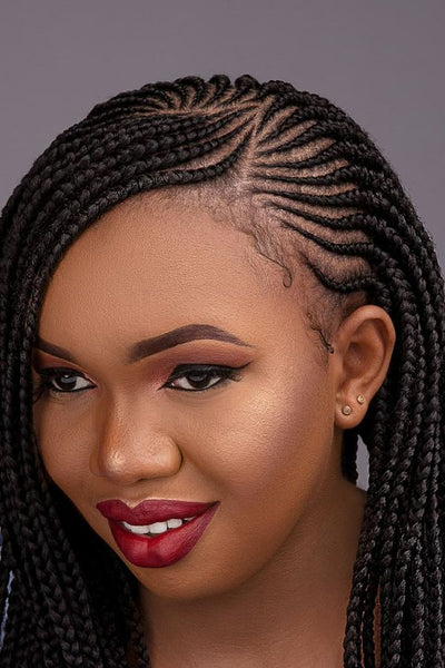 Mixed Tribal Cornrows and Twists