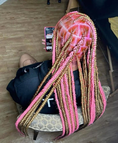 pink box braids