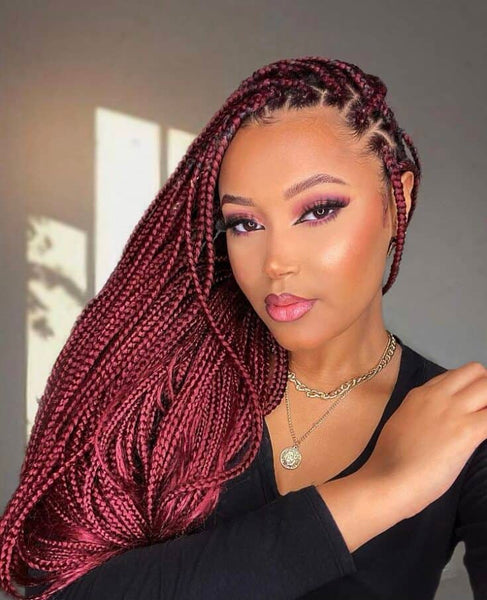 Red-Hued Box Braids