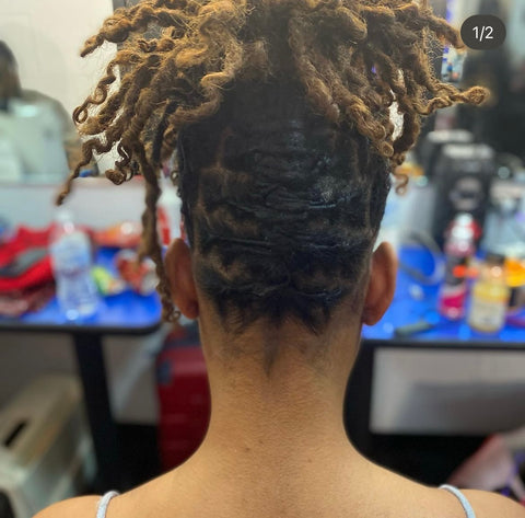 Textured High Bun Loc Updo