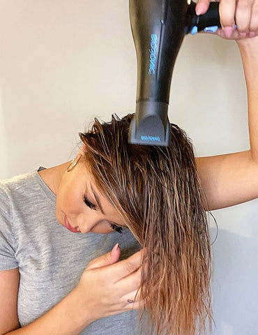 Blow-drying natural hair