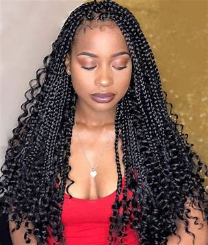 Bohemian Box Braids with Curly Ends