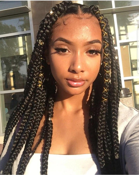 box braids with strings