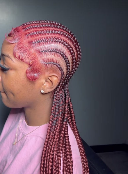 tresses cornrow rouges