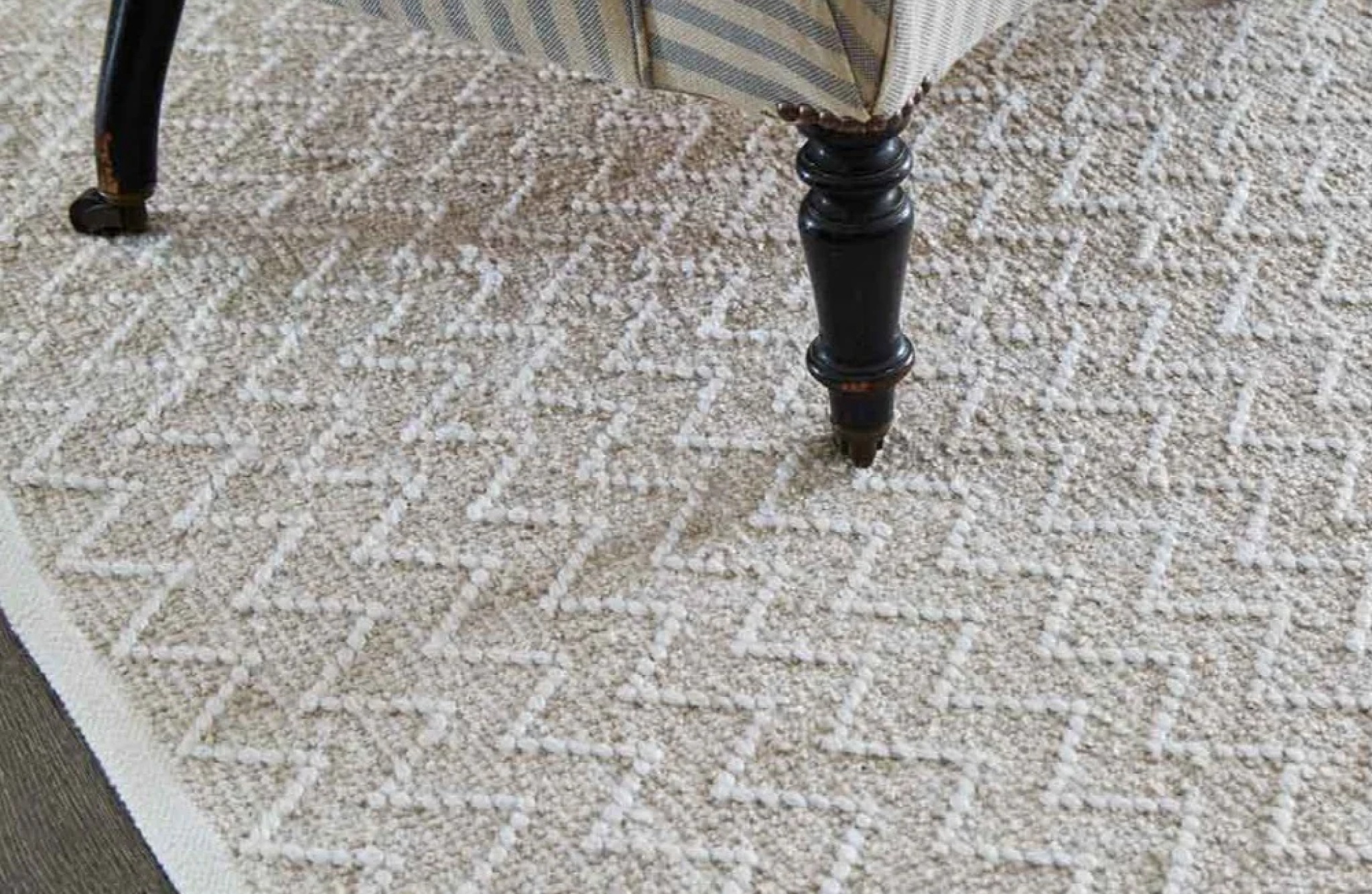 Chenille carpet, colored white