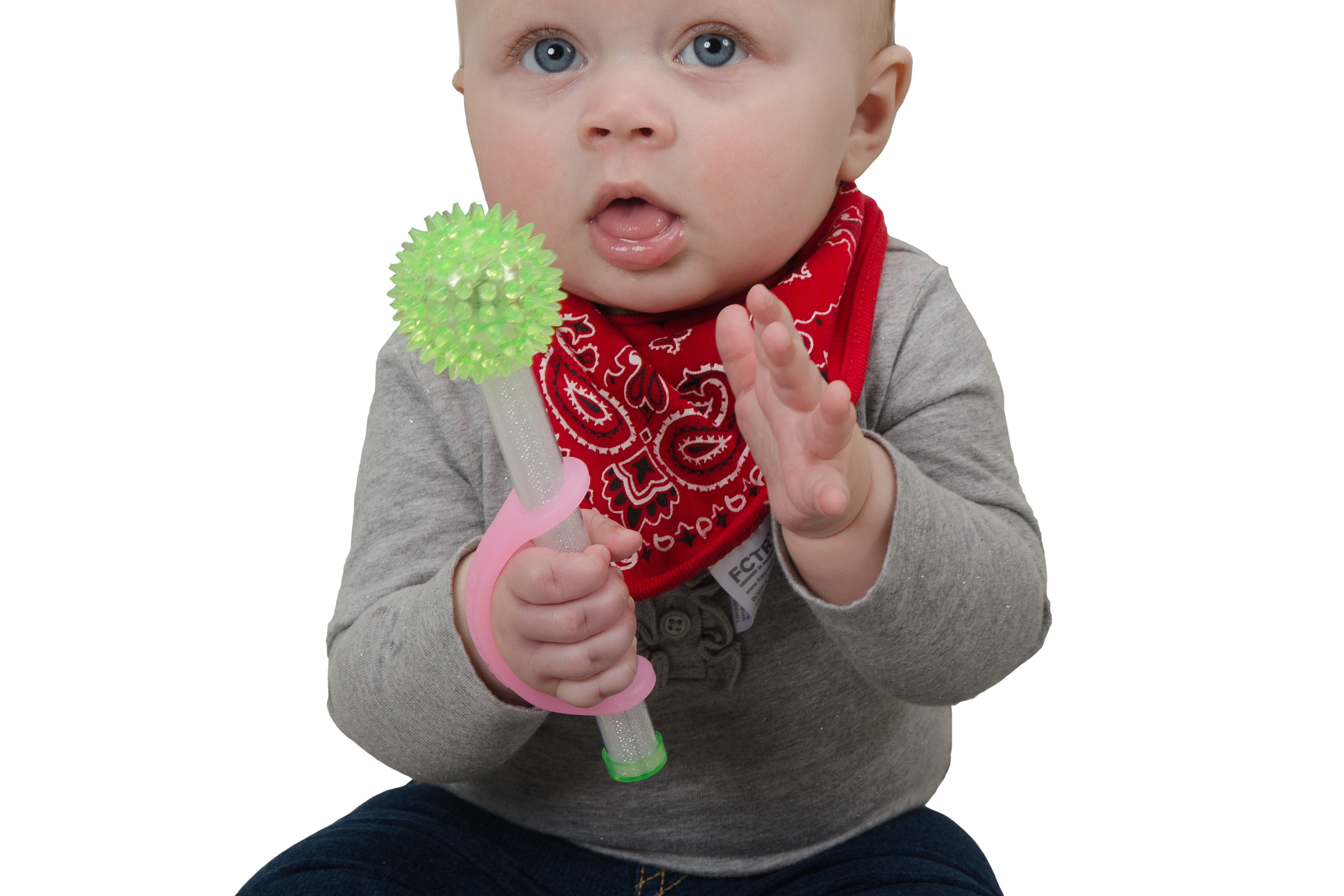 EazyHold, playing with a stimulation toy.