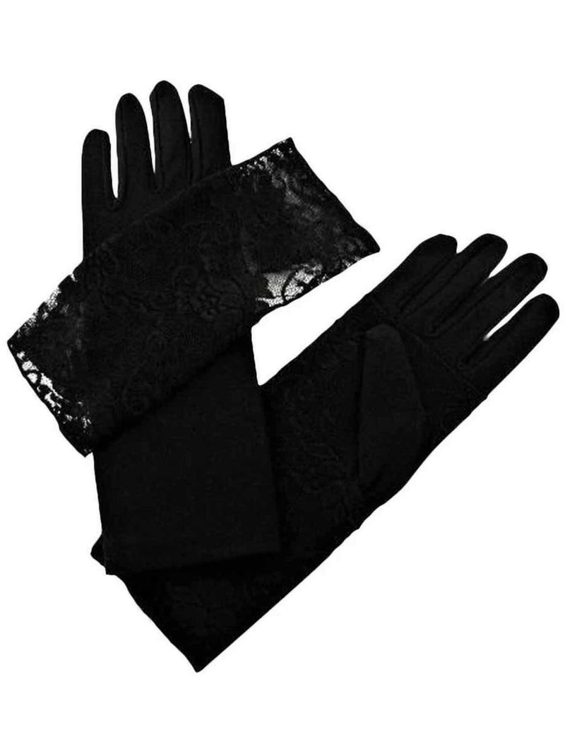 Black Glove With Lace Removable Cuff Luxury Divas