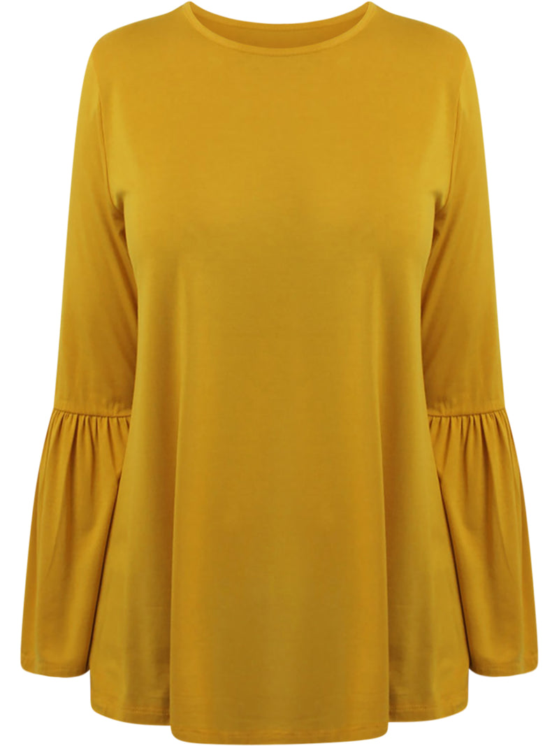 mustard yellow bell sleeve top