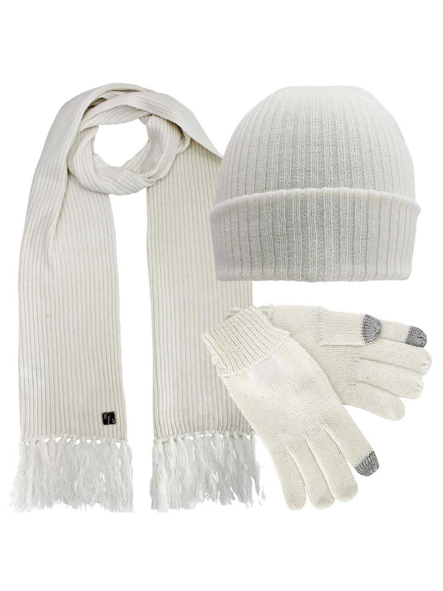 Ribbed Knit Men's 3 Piece Hat Scarf & Texting Gloves Set – Luxury Divas