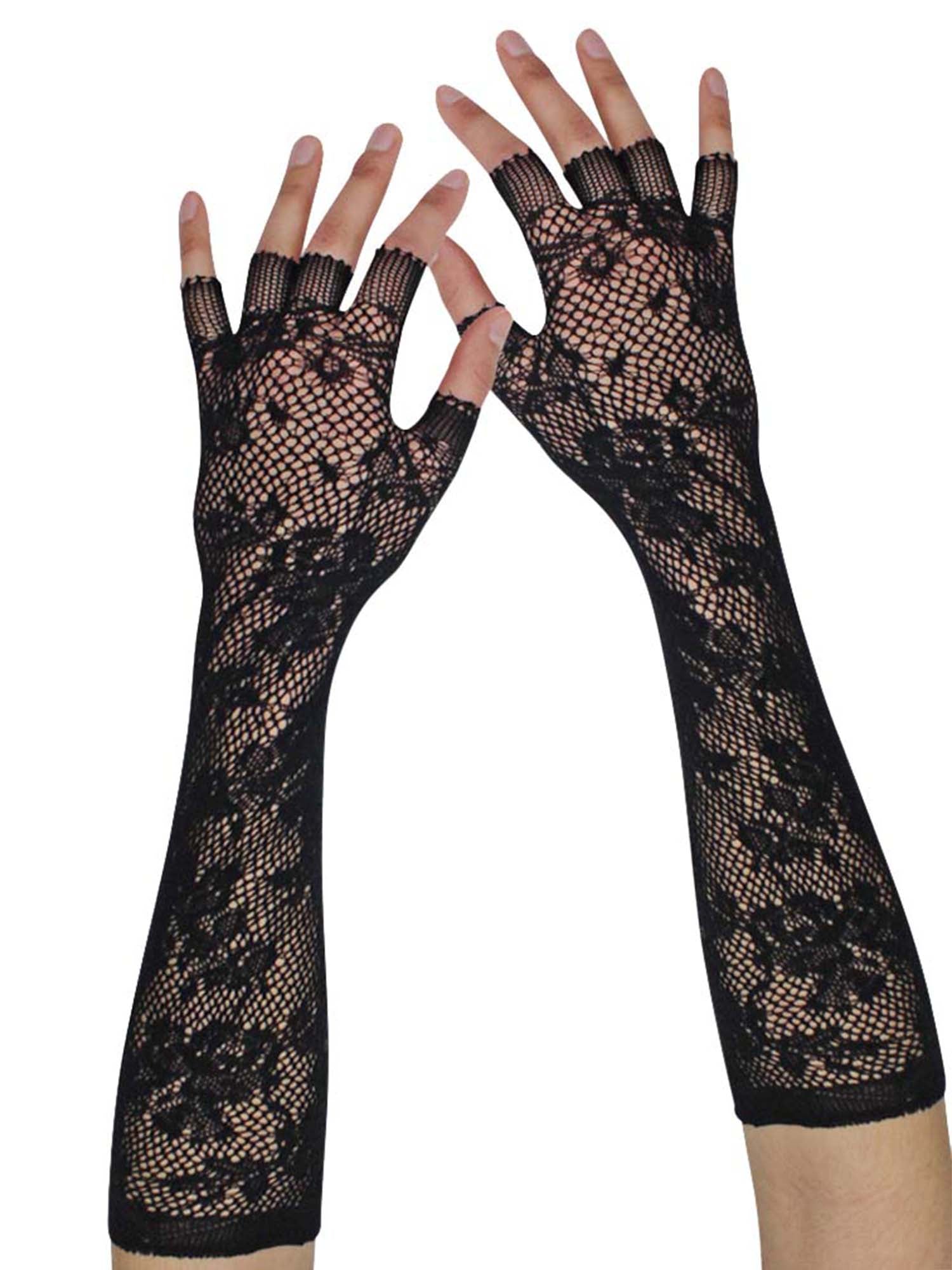 long black women's dress gloves