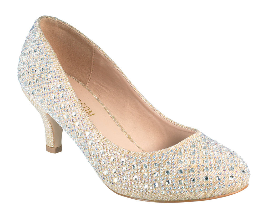 nude sparkly heel