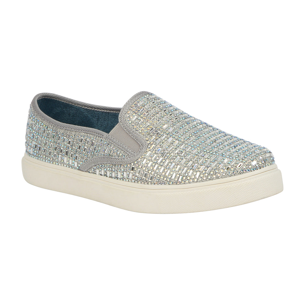 silver rhinestone sneakers