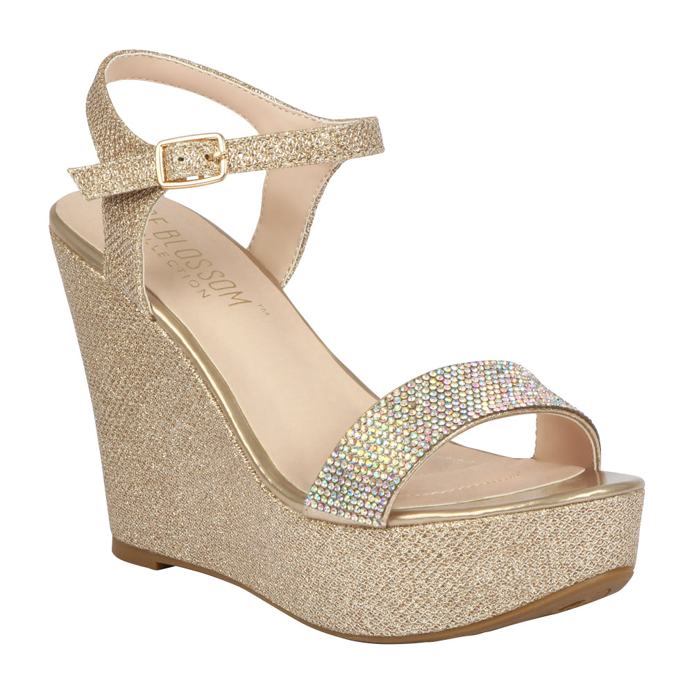 CHRISTY-51 Women's Rhinestone Wedge 