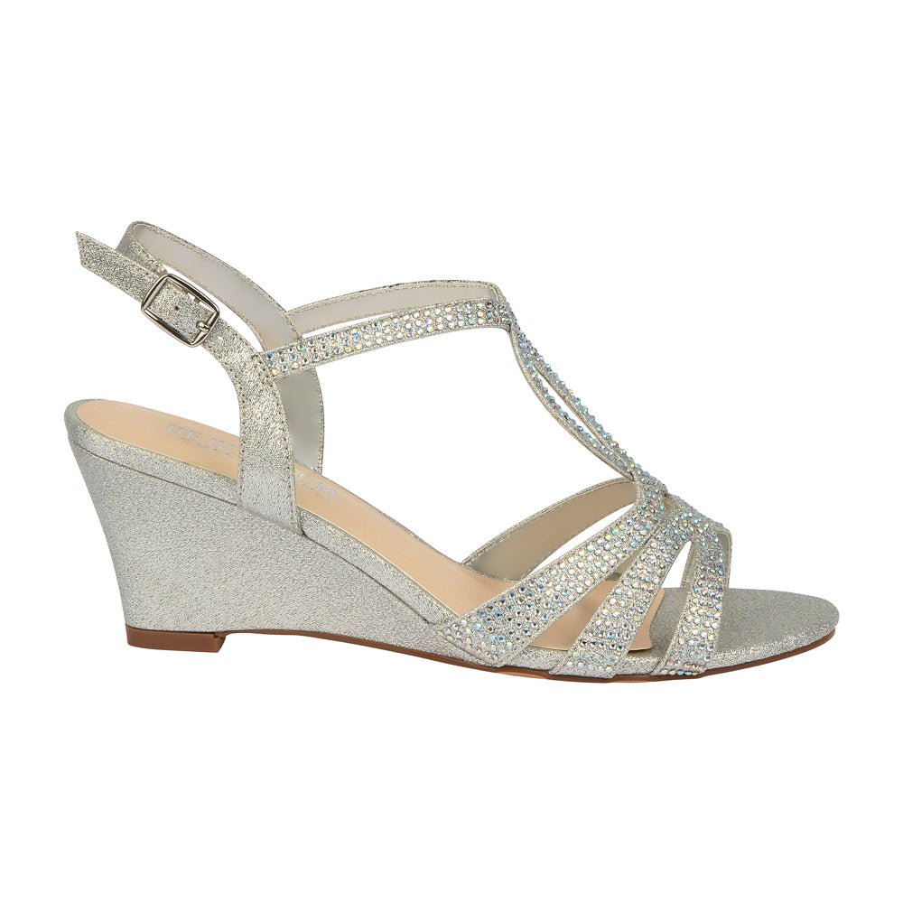 silver wedge shoes