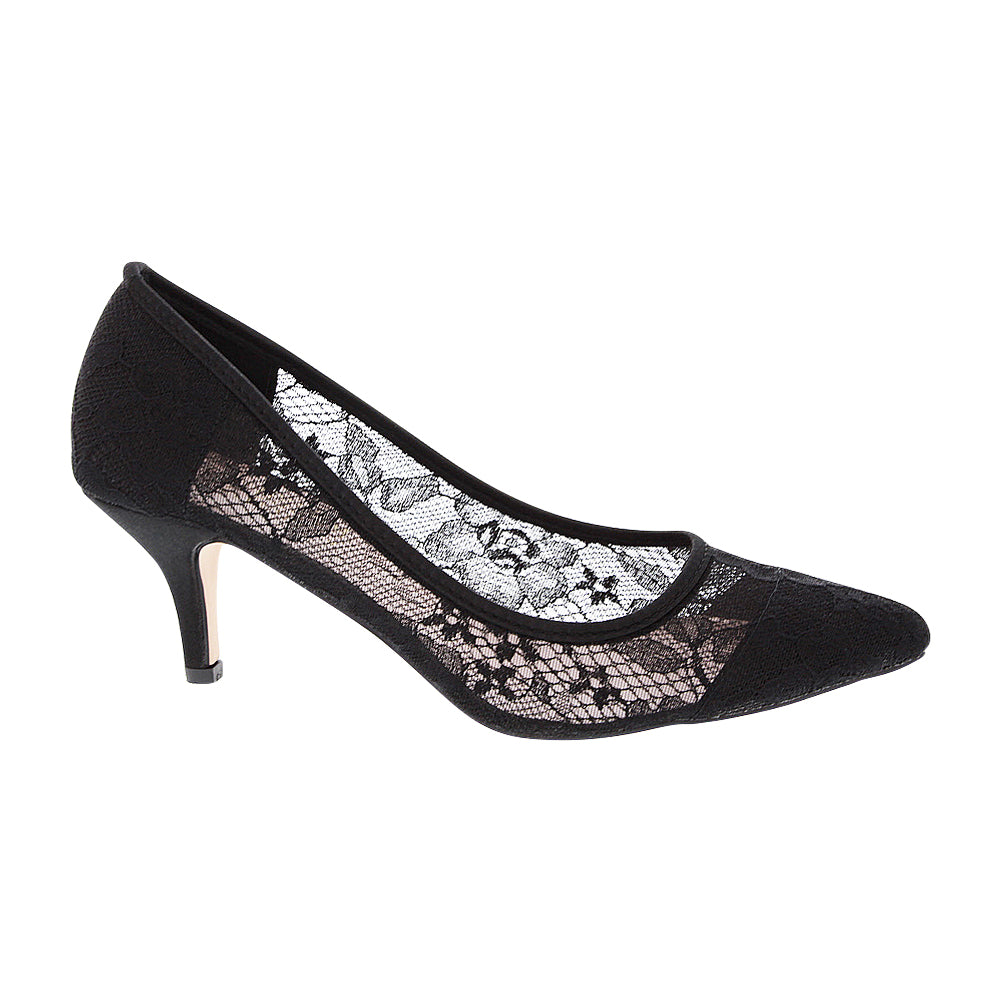 HURLEY-15 Women's Lace Pointed Toe Heel 