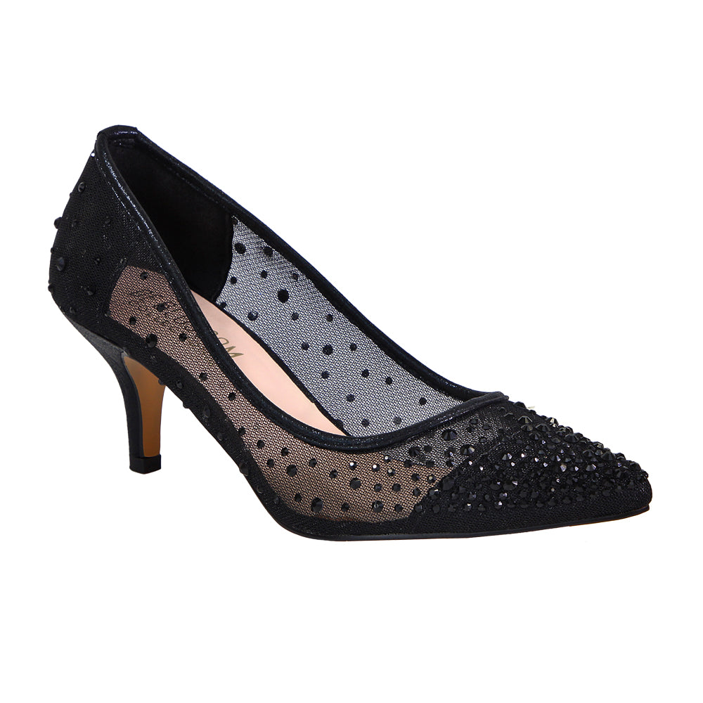 black low heel pointed toe shoes