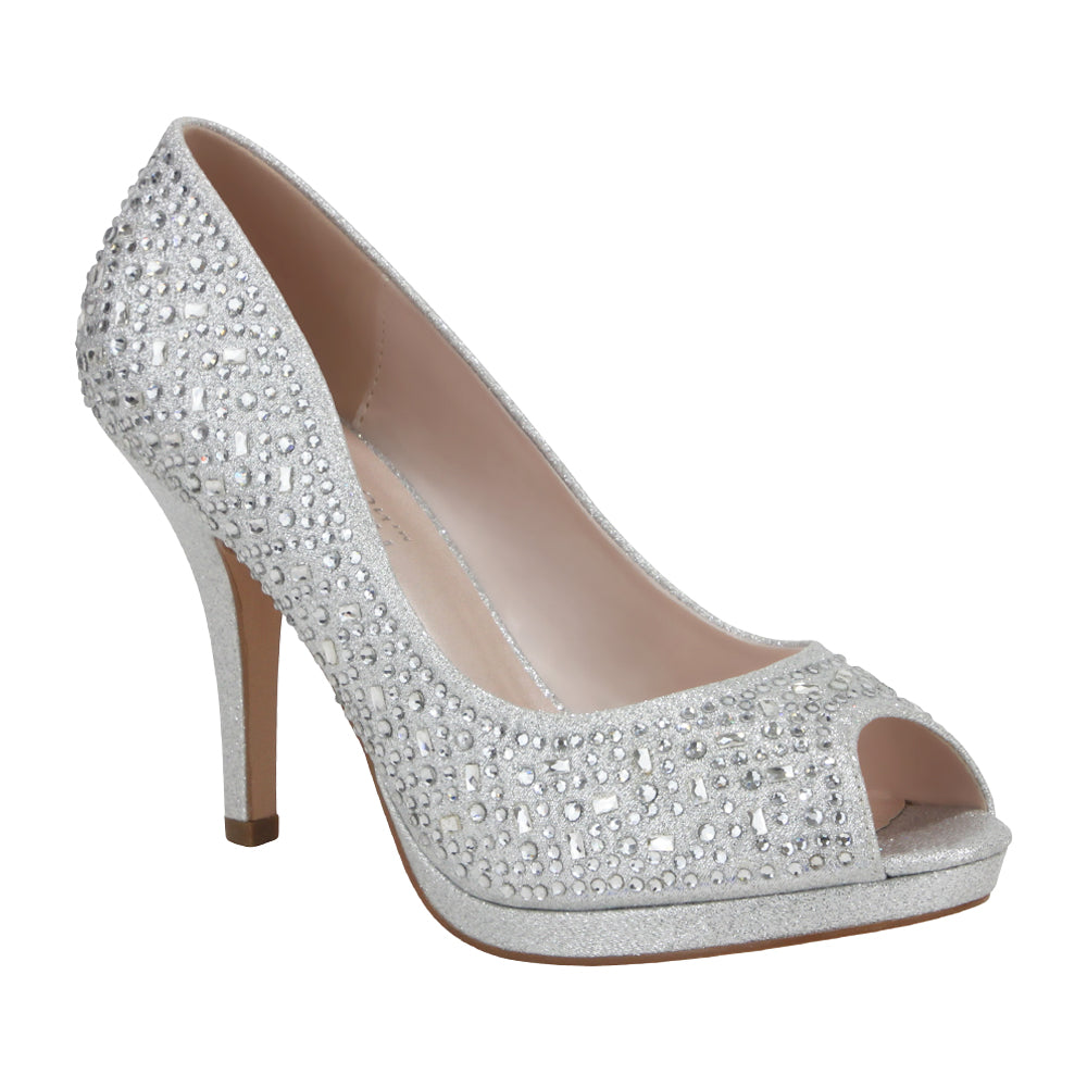 Robin-175 Women's Peep Toe Sparkle 