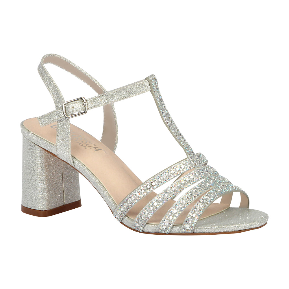 silver block heel strappy sandals